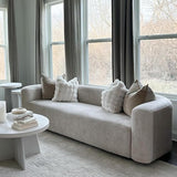 Luxury Modern Tight Curved Back Velvet Sofa, Minimalist Style Comfy Couch for Living Room Apartment