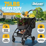 Folding Shopping Cart with Wheels, 75lbs Multi Use Grocery Carts with 360° Wheels & Removable Tote Bag