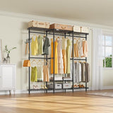 VIPEK V3 Nano Clothes Rack with 4 Semi-Shelves and 3 Standard Shelves, Clothing Rack for Hanging Clothes, Max Load 800LBS, Black