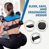 Bellabooty Premium Hip Thrust Belt - Adjustable Exercise Belt for Glutes & Squats - Weightlifting Belt Support for Women - Blue