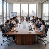 Conference Table, 142" L x 56" W x 30" H Large Meeting Table for 10 People, Wooden Training Table