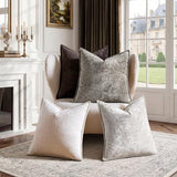 a moment Throw Pillow Covers 22X22 Inch 4 Packs,Soft Velvet Decorative Pillow Cases with 3D Ice Flower,Texture Modern Accent Cushion Covers for Sofa Couch Home Decor Urban Stone
