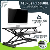 Standing Desk Converter - 32 Inch Adjustable Sit to Stand Up Workstation, Particle Board