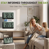 BGYTWEYTD Atomic Clock Alarm Clock with Backlight, 8.7″ Battery Powered Clock Auto DST Self-Setting, Digital Wall Clock with Indoor Temperature Humidity, Snooze for Bedroom Office