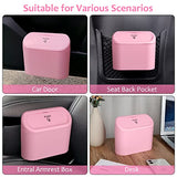 Accmor Car Trash Can with Lid, Leakproof Vehicle Garbage Organizer Holder Bin with 60 Pack Trash Bags (Pink)