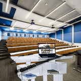 Kingdom Acrylic Lectern or Podium with 6 Column Base and a Wide Middle Shelf with Plenty of Space