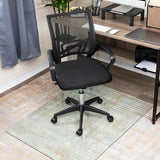 Mind Reader Tempered Glass Chair Mat, Clear Floor Protector for Hard Floors or Low-Pile Carpet Only