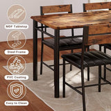 IRONCK Dining Table Set for 4, Wood Kitchen Table with Upholstered Chairs for Kitchen Room and Small Spaces