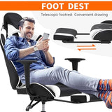 High Back PU Leather Gaming Chair with Headrest & Lumbar Support, Height Adjustable Wide Seat Gamer Chair