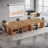 Tribesigns 14-16 People Conference Table, 12 FT Large Rectangular Meeting