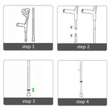 VISIONU Lightweight Foldable Forearm Crutch, Aluminum Walking Stick,Height Adjustable, Ergonomic Handle with Comfortable Grip 2ZG-02BM (Black)