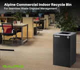 Commercial Indoor Recycle Bin - 29 Gallon Modern Looking Black Recycle Bin, Office Recycling Bins