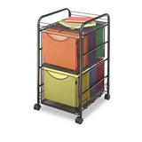 Safco Onyx Rolling Cart with 2 File Drawers, Fits Letter-Size Hanging Folders