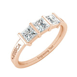 Oseew Eternity Moissanite Ring for women Wedding Rings for Women Princess Cut Moissanite Engagement Ring (Rose gold)