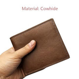 Men's Retro Horizontal Inscription Zipper Change Genuine Bag Purse