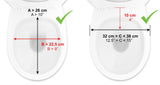 KMINA 4 Inch Soft Raised Toilet Seat with Lid, 300 lb Capacity, Fits Round & Compact Elongated Bowls up to 15" Wide, Tool-Free Clamp-On Riser, Black