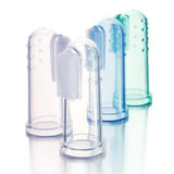 Brilliant Baby Finger Toothbrush - Silicone Gum Massager and Teether Brush for Babies and Toddlers - Kids Love Them, Clear, 2 Count (02551C)