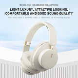 ABEAUROOSE Foldable Bluetooth Headphones with Hidden Mic, Portable Over-Ear Wireless Headphones for Cell Phone, PC, Laptop, Suitable for Music, School, Workouts, and Gaming (White)