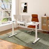 Whole-Piece Standing Desk with Clamp Power Strip, 55 x 28 Electric Stand Up Height Adjustable Desk