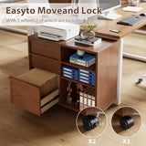 AnywaysWood 3-Drawer Mobile File Cabinet, Wooden File cabinets