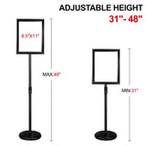 Adjustable Pedestal Poster Sign Stand with Heavy Duty for 8.5 x 11 inches (Silver） IN WHICH BAY