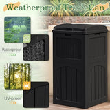 Waterproof Resin Garbage Bin for Hideaway, Deck, Patio, Dark Black