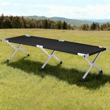 HOMSUPPLIE'S Folding Camping Cot,Outdoor Portable Camp Bed, Sleeping Cots with Carry Bag (Black)