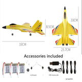 Yellow SU-27 RC Fighter Jet, Remote Control Airplane with Stunt Flight, Anti-Crash Foam Aircraft Model for 14+ Ages Teens and Adults, 2.4GHz Remote Control, 3 Batteries for Extended Flight Time