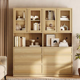 WAMPAT Modern 72" Tall Bookshelf with 6 Drawers and Book Shelves