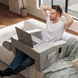 Lap Desk Pillow for Laptop, Large Reading Pillow for Adult, Ergonomic Arm Rest Pillow with Cup Holder
