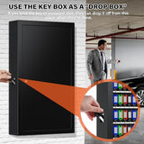 225 Keys Key Lock Box Wall Mount with Additional 16 Side Hooks and Key Tags