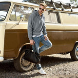 GINGTTO Mens Quarter Zip Pullover Hoodies For Men Grey Corduroy Sweater Men 1/4 Zip Hoodie L
