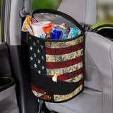Bald Eagle USA Flag Car Trash Can,Car Accessory Interior Garbage Can