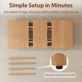 Muwuele Solid Wood Extendable Dining Table for 4-8 People