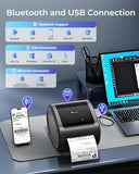 Phomemo Ethernet Thermal Label Printer 4x6, Bluetooth Shipping Label Printer for Small Business, Home, Office