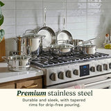 Cuisinart Chef’s Classic 11-Piece Stainless Steel Pots and Pans Set, Cookware Set Compatible with Induction, Electric, Gas Cooktops, Aluminum Core for Even Heat, Cool Grip Handles, Dishwasher Safe