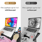 Laptop Lap Desk with Cushion - 9 Adjustable Angles, Fits Up to 15.6 inch Laptops, Built-in Mouse Pad, Phone and Pen Slots