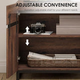 WAMPAT 4 PCS Modern 72" Tall Bookshelf with Metal Base and Adjustable Shelves, Library Bookcase
