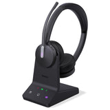 Wireless Headset, DECT & Bluetooth Dual-Mode 606 ft Range Headset for Teams Zoom, Skype and UC, Phone Headset with 3X Mic, 32 Talk Time Yealink