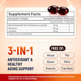 Puyflam Astaxanthin 24mg with Resveratrol & Lycopene, 3-in-1 Liposome Antioxidant Supplements Complex with MCT Oil for Skin, Eye, Heart, Immune & Healthy Aging Support | Non-GMO,No Soy-150 Softgels