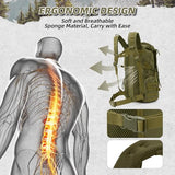 AUMENTAR 35L Military Tactical Backpack for Men, Water Resistant Assault Pack for Women, Army Green Molle Daypack 3 Day Bug Out Bag Rucksack for Trekking,Camping,Survival,EDC