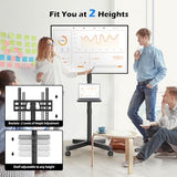 BONTEC Mobile TV Stand with Tilt Function, Rolling TV Stand for 23-60" LED, LCD, OLED TVs, Holds up to 88lbs, Max VESA 400x400mm, Adjustable Media Shelf (Black, 17.1x15.7x59.6 in)