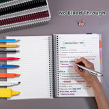 Yoment 5 Subject Notebook College Ruled, 300 Pages Spiral Notebook with Removable Divider Tabs，Hardcover 8 x 10 Inches College Ruled Journal 1 Inner Pocket for School College Work Office Home,Green