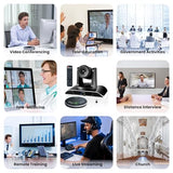 Conference Room Video Camera System, All-in-One HD Camera and Bluetooth Conference Speaker with Microphones Bundle for Medium Room