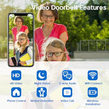 2K Video Doorbell Camera Wireless with Full-Body View & AI Detection - Night Vision, PIR Motion Alerts