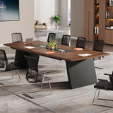 Tribesigns 8ft Conference Table, Modern Office Meeting Room Desk with Cable Management