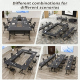 Modular Conference Tables with Cable Management Grommet,Mobile Folding Conference Room Table
