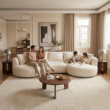 125" Oversized Curved Sectional Sofa,Boucle Upholstered Modular Couch with Chaise,Deep Seat Luxury Cloud Sofa