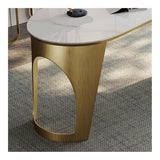 zhongxlla Standing Desk, Modern Study PC Desk with Storage, High Gloss Rock Slab Writing Workstation