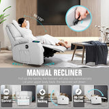 LAFWELL Rocking Recliner Chair, Massage Rocker Recliner Chair with Vibration Massage and Heat